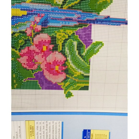 Paradise Macaws Birds Parrots Cross Stitch Leaflet Book Color Charts 1990 10205 - Picture 4 of 6